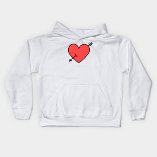 Love Heart With Arrow Kids Hoodie